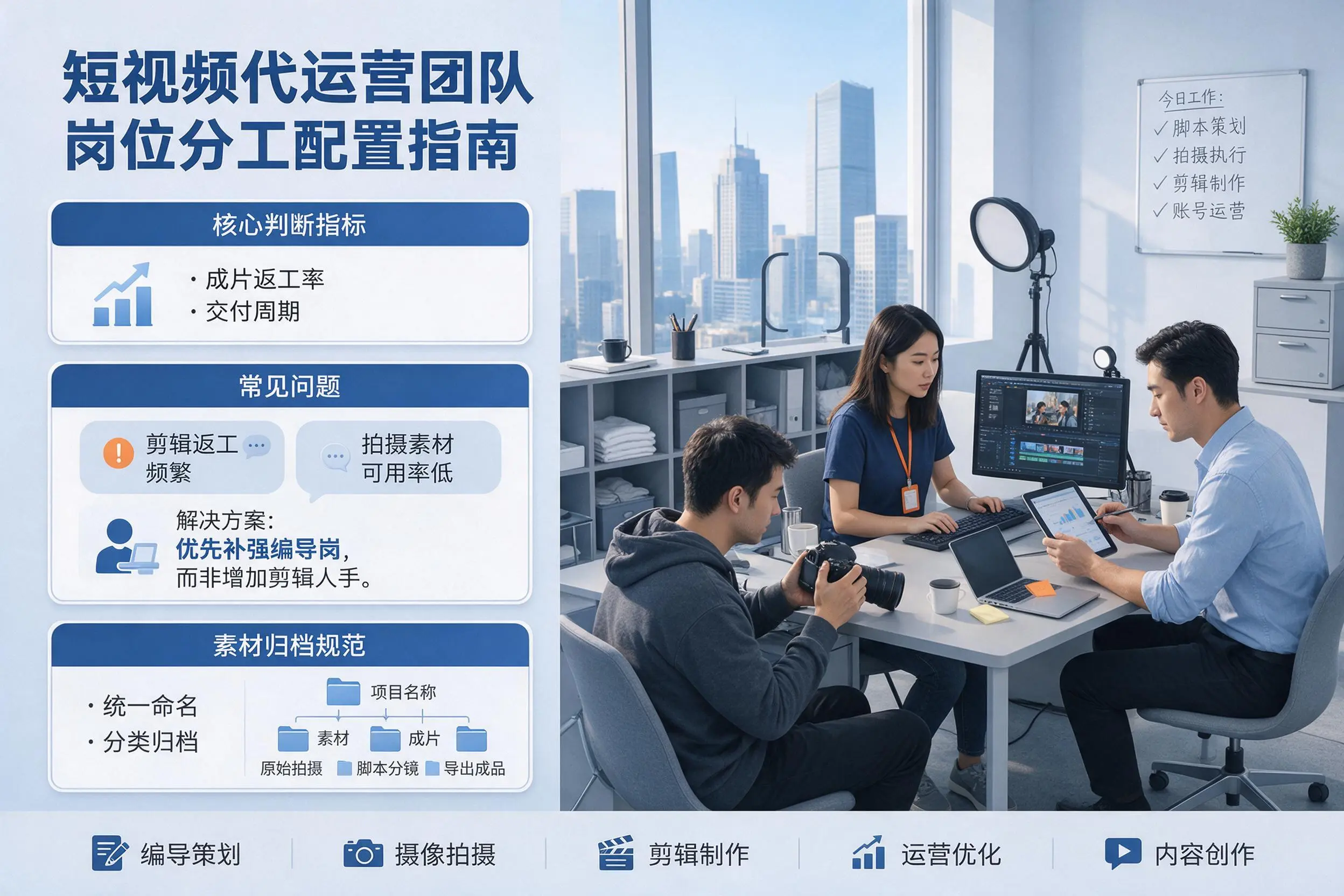 短视频代运营团队如何配置？克孜勒苏企业岗位分工科普说明