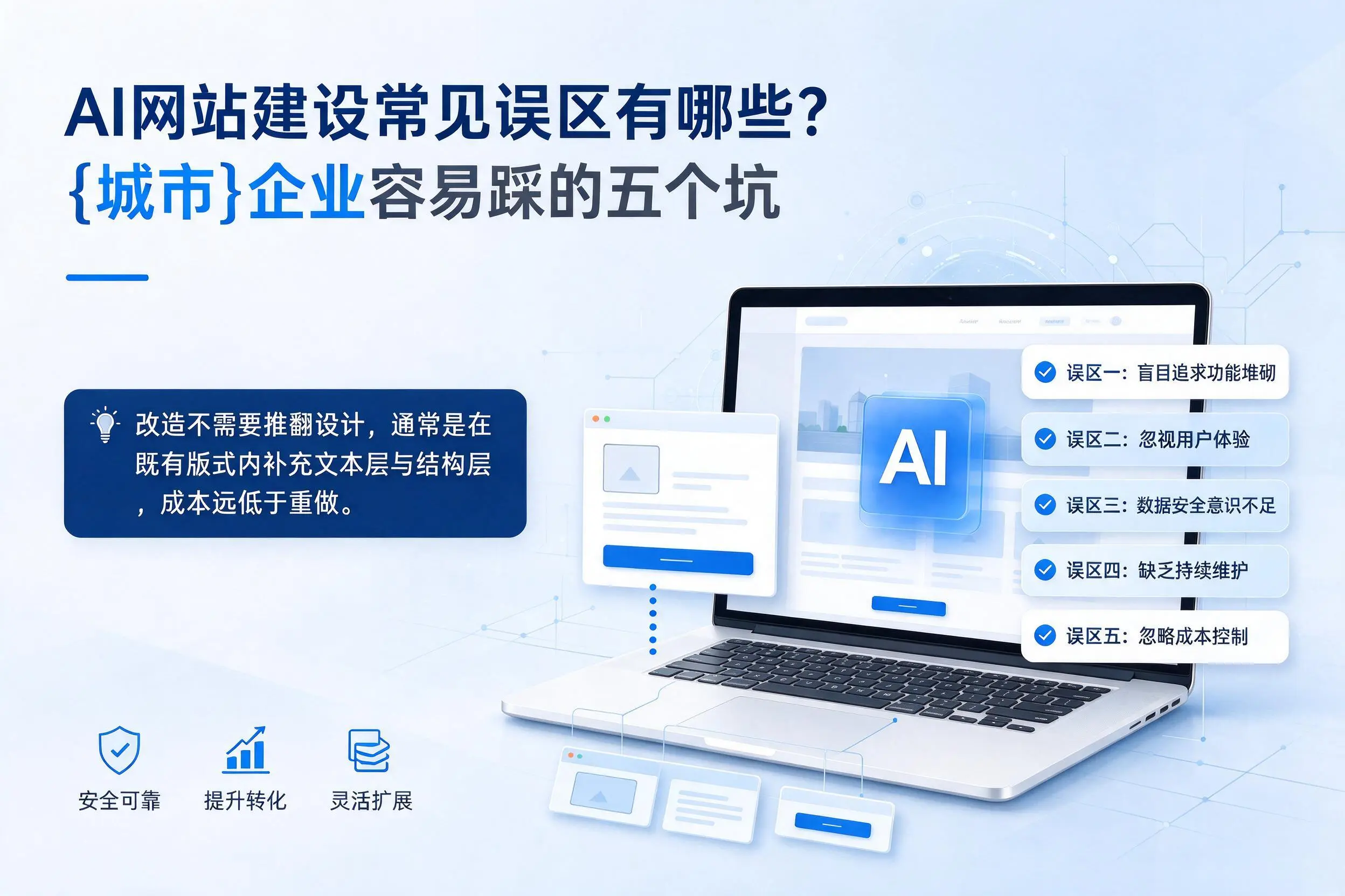 AI网站建设常见误区有哪些？克孜勒苏企业容易踩的五个坑