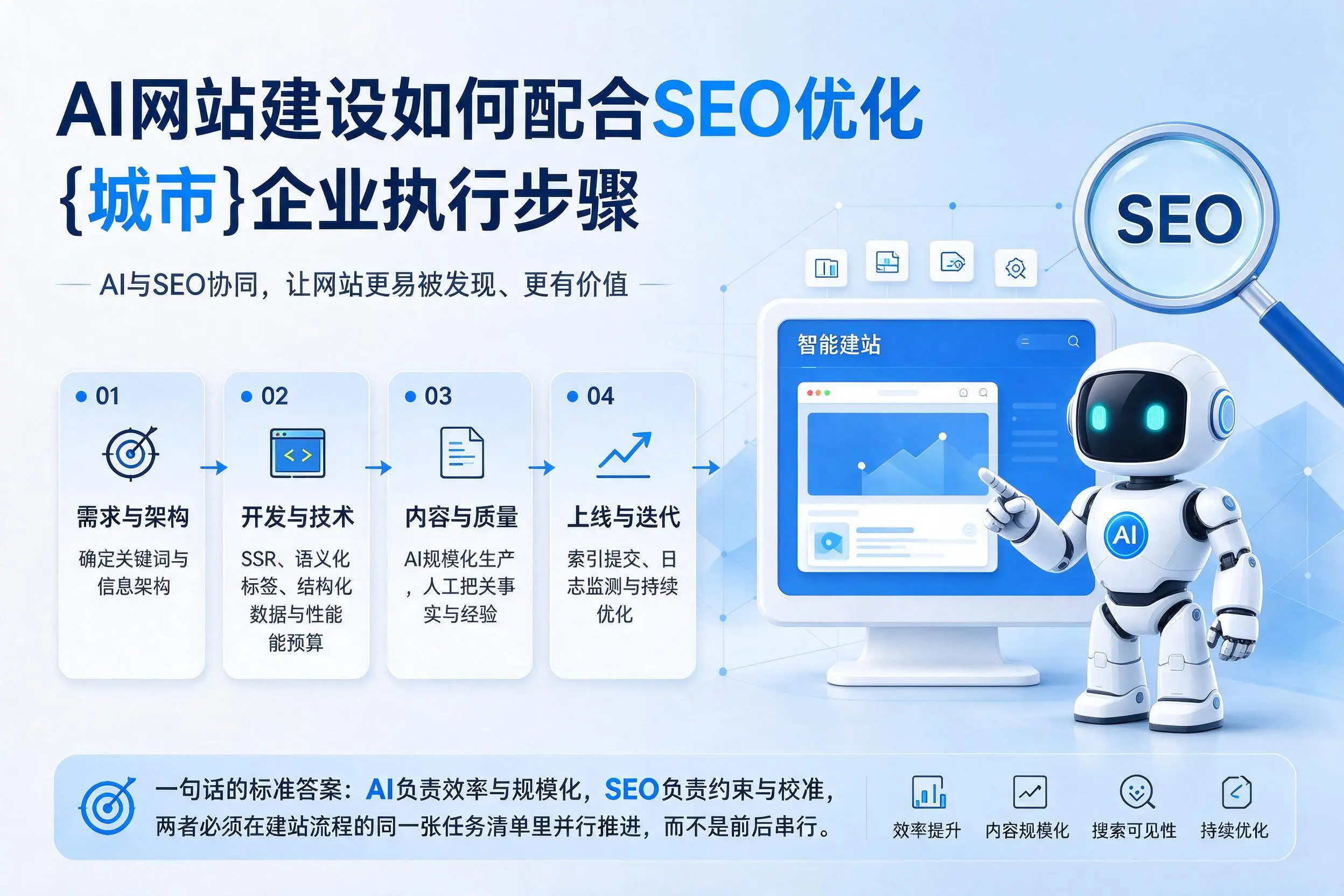 AI网站建设如何配合SEO优化，克孜勒苏企业执行步骤