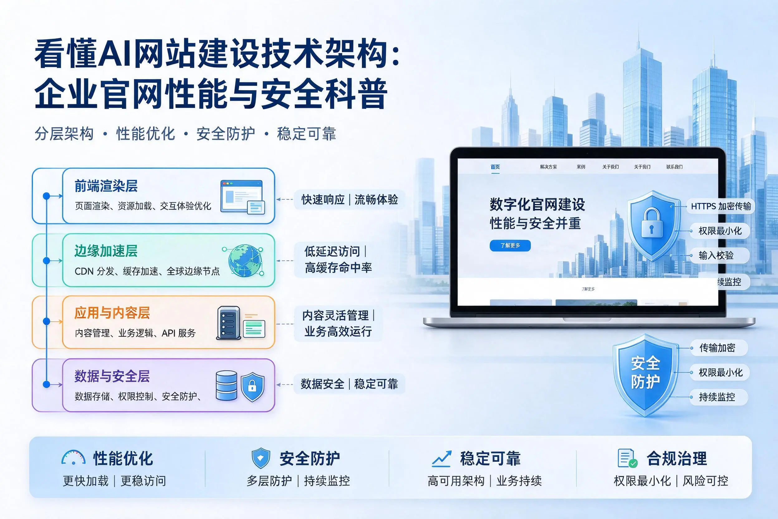 看懂AI网站建设技术架构:克孜勒苏企业官网性能与安全科普