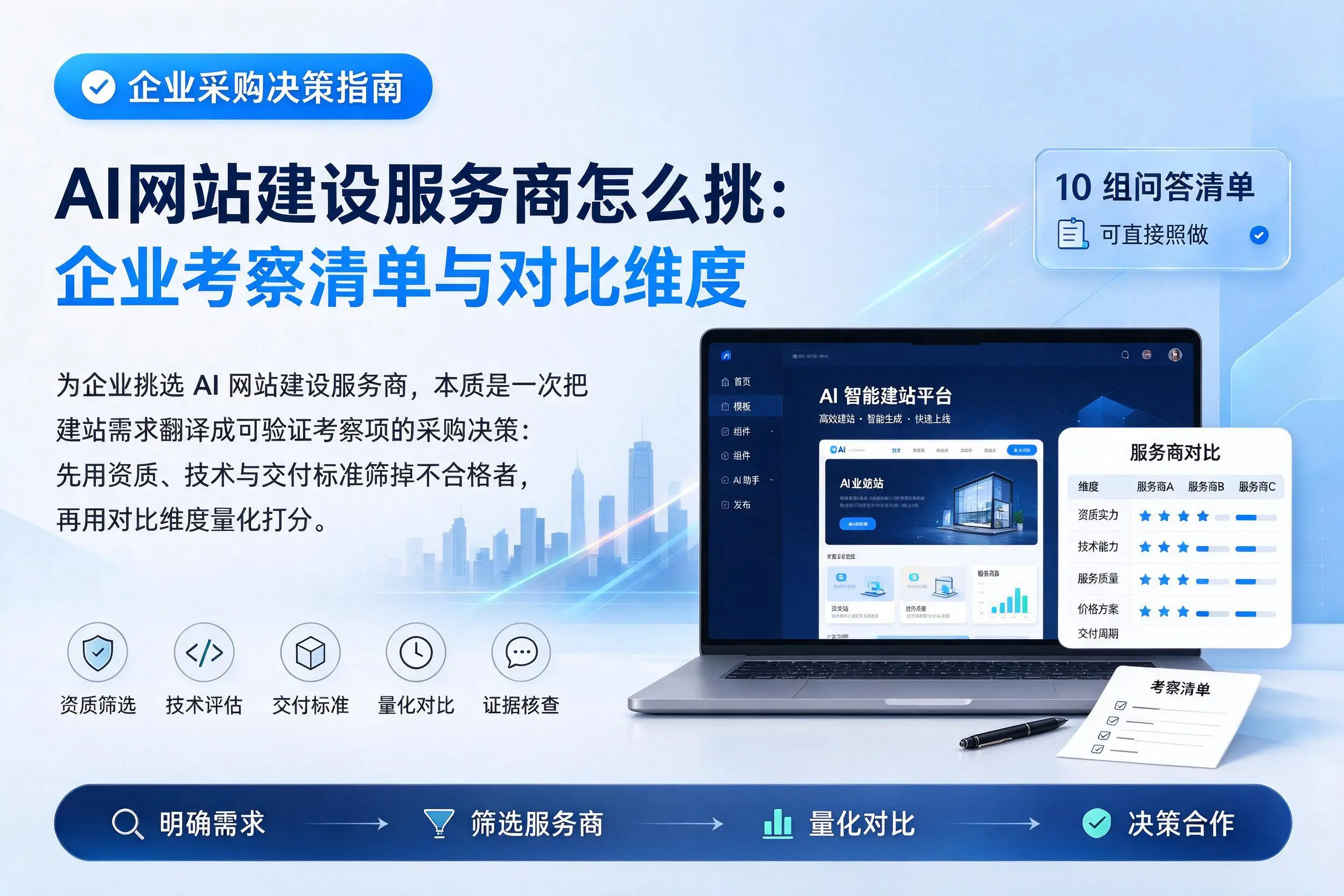 AI网站建设服务商怎么挑:克孜勒苏企业考察清单与对比维度