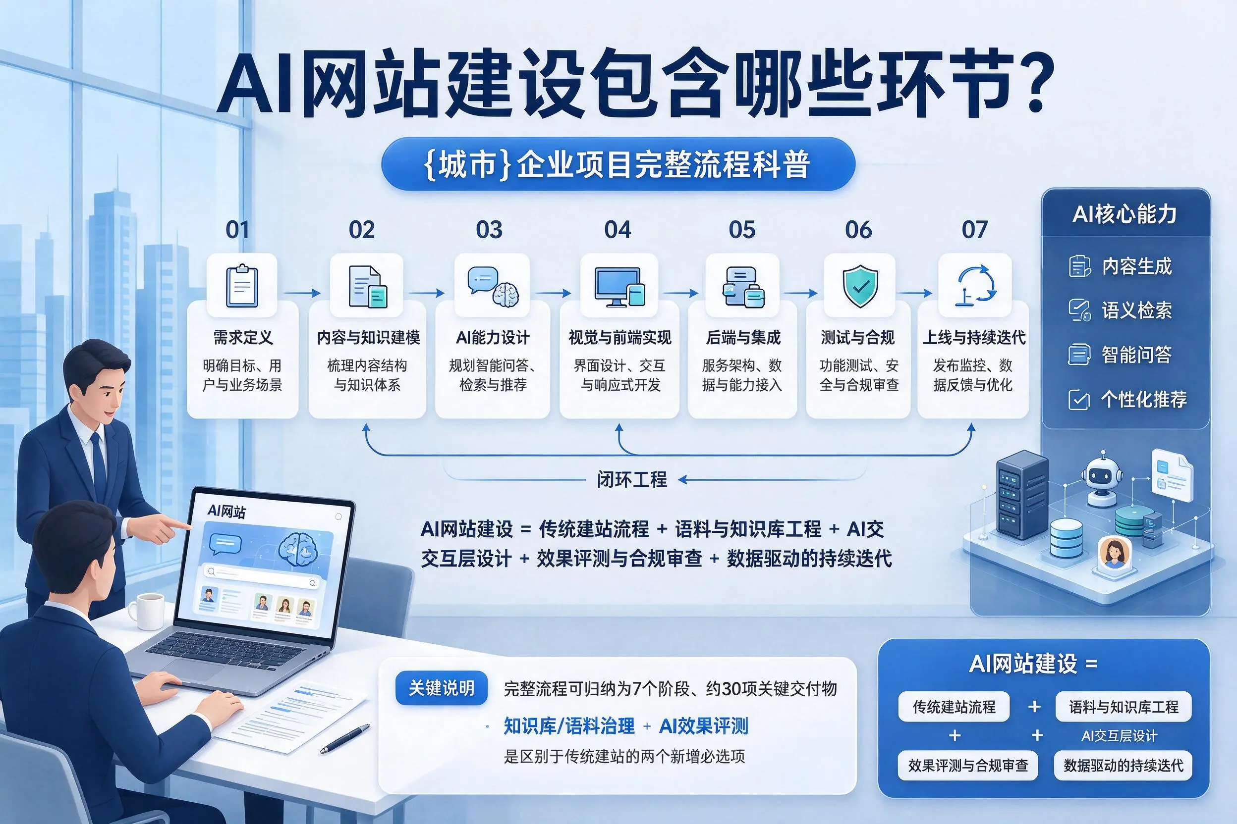 AI网站建设包含哪些环节？克孜勒苏企业项目完整流程科普
