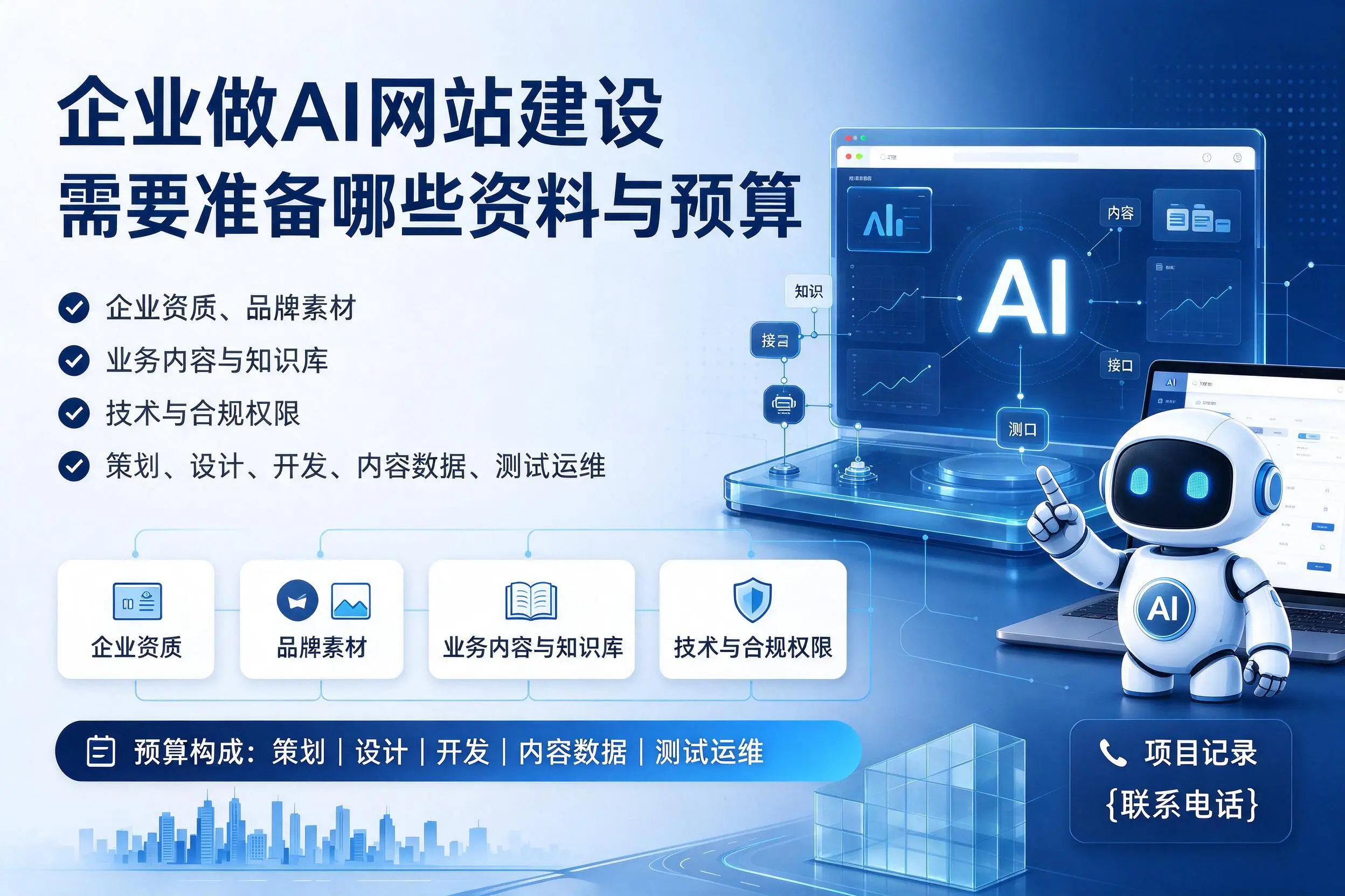 克孜勒苏企业做AI网站建设需要准备哪些资料与预算